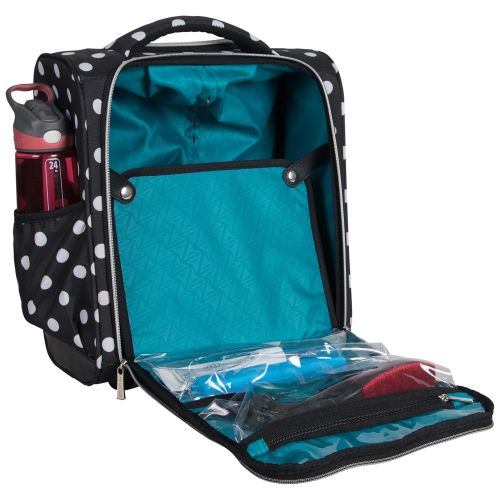  Heritage Travelware Albany Park 16 600d Polka Dot Polyester 2-Wheel Underseater Carry-on Luggage, Black
