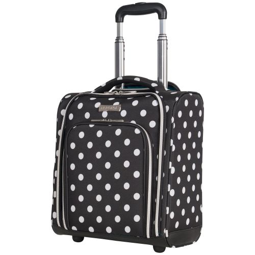  Heritage Travelware Albany Park 16 600d Polka Dot Polyester 2-Wheel Underseater Carry-on Luggage, Black