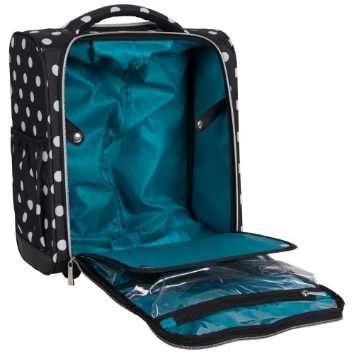  Heritage Travelware Albany Park 16 600d Polka Dot Polyester 2-Wheel Underseater Carry-on Luggage, Black