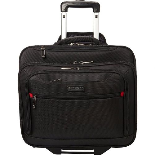  Heritage Travelware Streeterville 1680d Polyester Triple Compartment Top Zip Laptop Portfolio Overnighter, Black