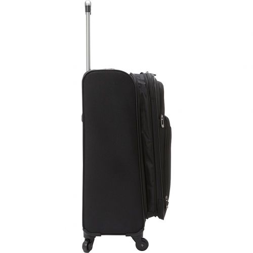  Heritage Travelware Wicker Park 24 600d Polyester Expandable 4-Wheel Checked Luggage, Black