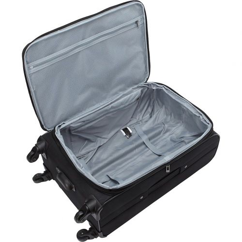  Heritage Travelware Wicker Park 24 600d Polyester Expandable 4-Wheel Checked Luggage, Black