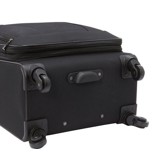  Heritage Travelware Wicker Park 24 600d Polyester Expandable 4-Wheel Checked Luggage, Black
