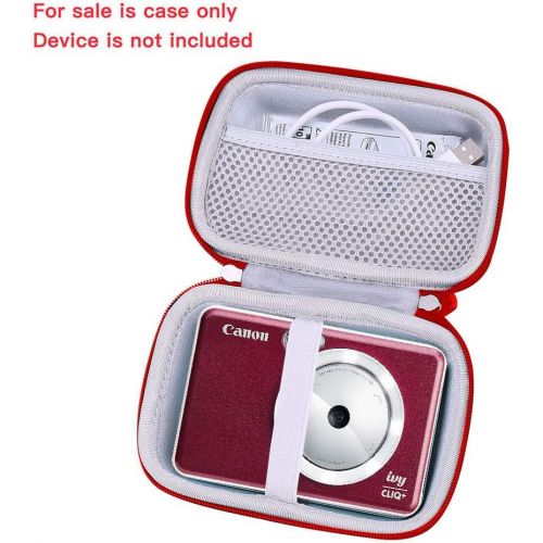  Hermitshell Hard Travel Case for Canon Ivy CLIQ+ Instant Camera Printer Mobile Photo Printer (Red)