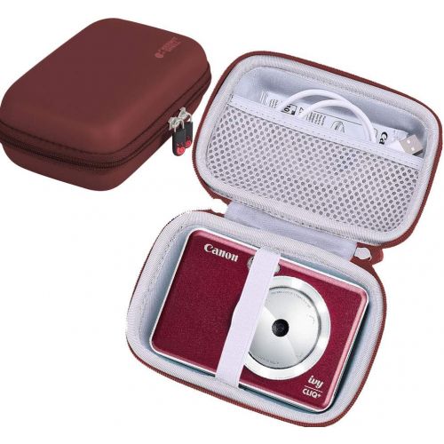  Hermitshell Hard Travel Case for Canon Ivy CLIQ+ Instant Camera Printer Mobile Photo Printer Via Bluetooth (Ruby Red)