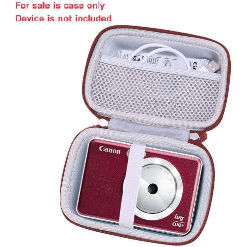  Hermitshell Hard Travel Case for Canon Ivy CLIQ+ Instant Camera Printer Mobile Photo Printer Via Bluetooth (Ruby Red)