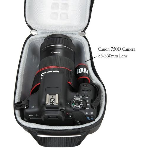  Hermitshell Hard EVA Storage Carrying Travel Case Bag for Canon EOS 80D 77D 70D 60D Rebel T7i 800D T6 1300D T6s 760D T6i 750D T5 1200D T5i 700D T4i 650D T3i 600D T3 1100D DSLR Camera Lens Kit