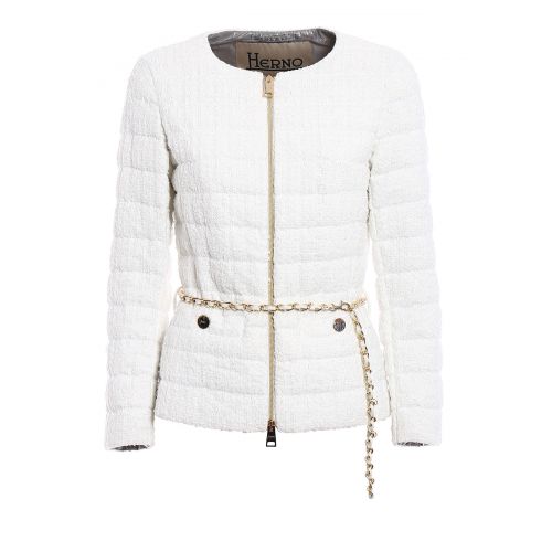  Herno Belted boucle padded jacket