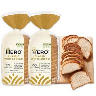 Hero Classic White Bread ? Delicious Bread with 0g Net Carb, 0g Sugar, 45 Calories, 11g Fiber per Slice | Tastes Like Regular Bread | Low Carb & Keto Friendly Bread Loaf ?15 Slices/Loaf, 2 Loaves