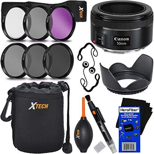  [아마존베스트]Canon EF 50mm f/1.8STM Lens for Canon SLR Cameras (International Version) + ND Filters ND2, ND4, ND8 + 11pc Deluxe Accessory Kit w/HeroFiber Ultra Gentle Cleaning Cloth