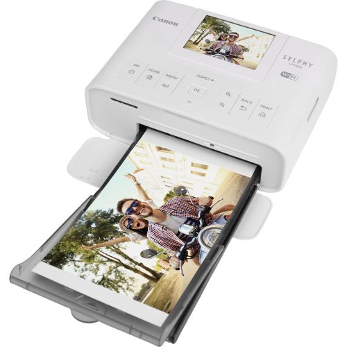  Canon SELPHY CP1300 Wireless Compact Photo Printer (White) + Canon KP-108IN Color Ink Paper Set (Produces up to 108 of 4 x 6 Prints) + USB Printer Cable + HeroFiber Ultra Gentle Cl