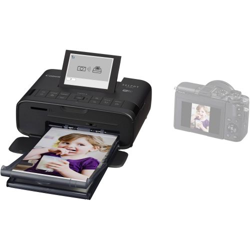  Canon SELPHY CP1300 Wireless Compact Photo Printer (Black) + Canon KP-108IN Color Ink Paper Set (Produces up to 108 of 4 x 6 Prints) + USB Printer Cable + HeroFiber Ultra Gentle Cl