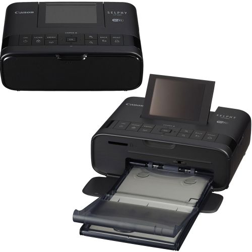  Canon SELPHY CP1300 Wireless Compact Photo Printer (Black) + Canon KP-108IN Color Ink Paper Set (Produces up to 108 of 4 x 6 Prints) + USB Printer Cable + HeroFiber Ultra Gentle Cl