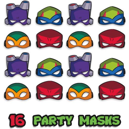  HeroFiber Teenage Mutant Ninja Turtles Party Supplies TMNT Party Supplies Includes Large Plates, Dessert Plates, Napkins, Ninja Turtle Theme Table Cover, TMNT Masks Boy Birthday Party Decora