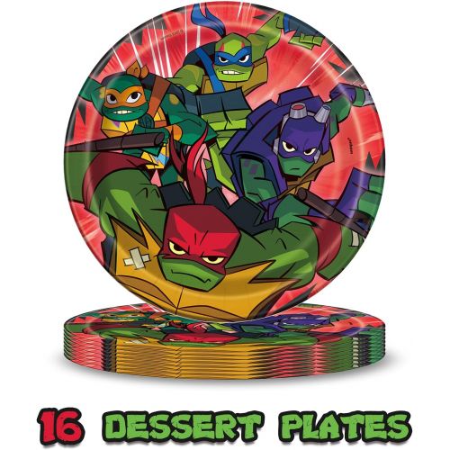  HeroFiber Teenage Mutant Ninja Turtles Party Supplies TMNT Party Supplies Includes Large Plates, Dessert Plates, Napkins, Ninja Turtle Theme Table Cover, TMNT Masks Boy Birthday Party Decora