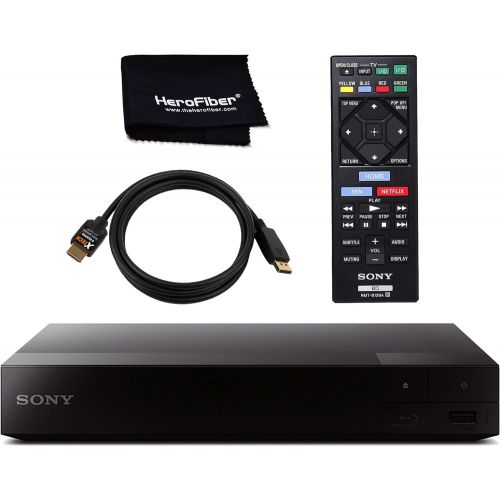  [아마존베스트]Sony BDPS6700 4K-Upscaling Blu-ray DVD Player with Super Wi-Fi + Remote Control, Bundled with Xtech High-Speed HDMI Cable with Ethernet + HeroFiber Gentle Cleaning Cloth