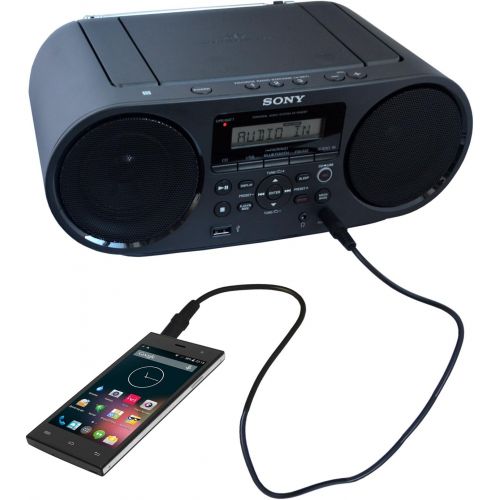  Sony Bluetooth & NFC (Near Field Communications) MP3 CDCD-RW MEGA BASS Stereo Boombox with Digital Radio AMFM tuner & USB Playback + Xtech Cleaner + Auxiliary Cable & HeroFiber C