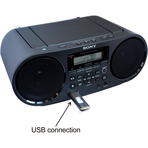  Sony Bluetooth & NFC (Near Field Communications) MP3 CDCD-RW MEGA BASS Stereo Boombox with Digital Radio AMFM tuner & USB Playback + Xtech Cleaner + Auxiliary Cable & HeroFiber C