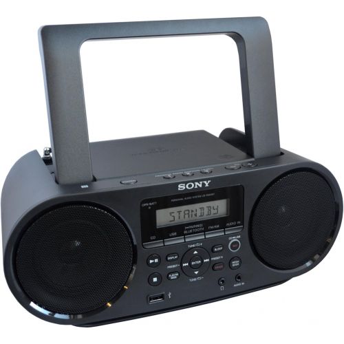  Sony Bluetooth & NFC (Near Field Communications) MP3 CDCD-RRW Portable MEGA BASS Stereo Boombox with Digital Radio AMFM tuner & USB Playback + Auxiliary Cable & HeroFiber Gentle