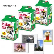 HeroFiber Xtech WHITE Accessories Kit for Fuji FujiFilm Instax Mini 8 Cameras includes: 60 Instax Film + Custom Fitted Case for Fuji Mini 8 Cameras + Assorted Stickers  Paper Frames + Photo