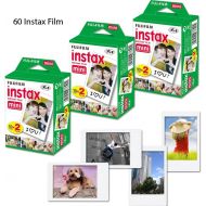 HeroFiber Xtech BLUE Accessories Kit for Fuji FujiFilm Instax Mini 8 Cameras includes: 60 Instax Film + Custom Fitted Case for Fuji Mini 8 Cameras + Assorted Stickers  Paper Frames + Photo