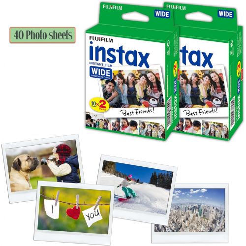  HeroFiber FujiFilm Instax Wide Instant Film 10 Pack (10 x 20) Total of 200 Photo Sheets - Compatible with FujiFilm Instax Wide 300, 210 and 200 Instant Cameras