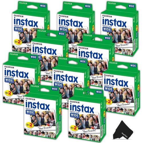  HeroFiber FujiFilm Instax Wide Instant Film 10 Pack (10 x 20) Total of 200 Photo Sheets - Compatible with FujiFilm Instax Wide 300, 210 and 200 Instant Cameras