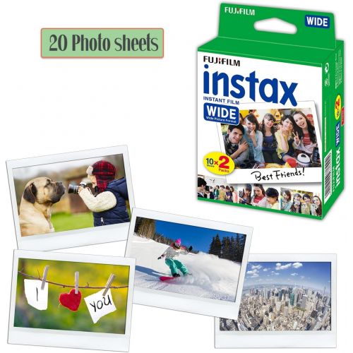  HeroFiber FujiFilm Instax Wide Instant Film 10 Pack (10 x 20) Total of 200 Photo Sheets - Compatible with FujiFilm Instax Wide 300, 210 and 200 Instant Cameras