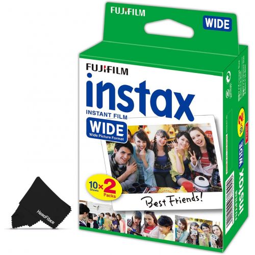 후지필름 HeroFiber FujiFilm Instax Wide Instant Film 4 Pack (4 x 20) Total of 80 Photo Sheets - Compatible with FujiFilm Instax Wide 300, 210 and 200 Instant Cameras