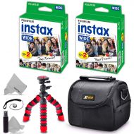 HeroFiber PRO Accessories Bundle Kit for FujiFilm Instax Wide 300, 210 and 200 Instant Cameras Includes 3 Twin Pack FujiFilm Instax Wide Film of 60 Photo Sheets, Case, Tripod, Flexible Tripo