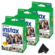 HeroFiber FujiFilm Instax Wide Instant Film 3 Pack (3 x 20) Total of 60 Photo Sheets - Compatible with FujiFilm Instax Wide 300, 210 and 200 Instant Cameras (60 Sheets)