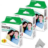HeroFiber FujiFilm Instax Square Instant Film 3 Twin Pack of 60 Photo Sheets - Compatible with FujiFilm Instax Square SQ6, SQ10 and SQ20 Instant Cameras