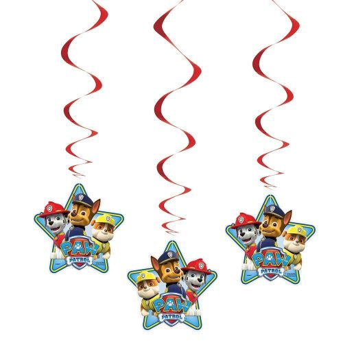  HeroFiber Paw Patrol Party for 16 - Plates, Cups, Napkins, Balloons, Inflatable Happy Birthday Banner, Masks, Loot Bags, Hanging Swirls, Tattoos, Table Cover, Blowouts - Decoration