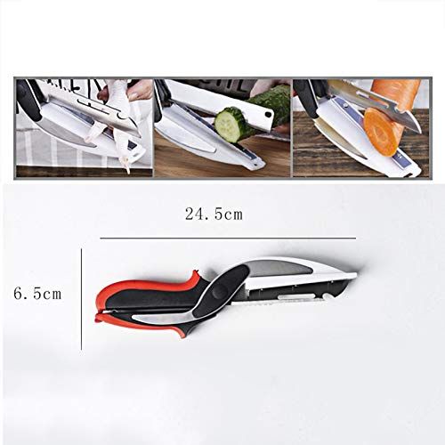  HeroStore Multipurpose Kitchen Smart Scissor Collapsible Universal Scissors Food Chopper Slicer Cutter Dicer for Vegetables Fruits Meat