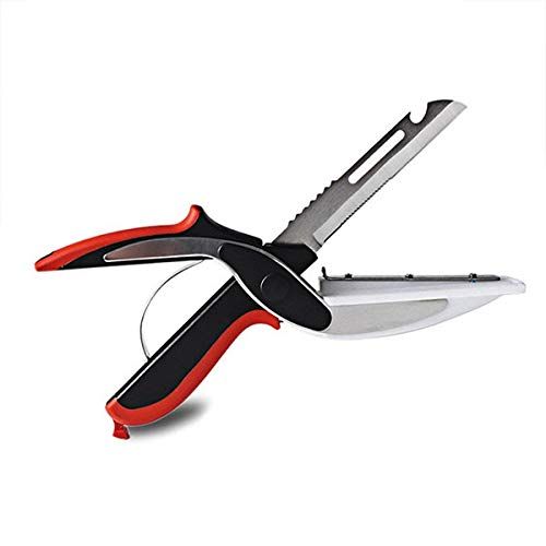  HeroStore Multipurpose Kitchen Smart Scissor Collapsible Universal Scissors Food Chopper Slicer Cutter Dicer for Vegetables Fruits Meat