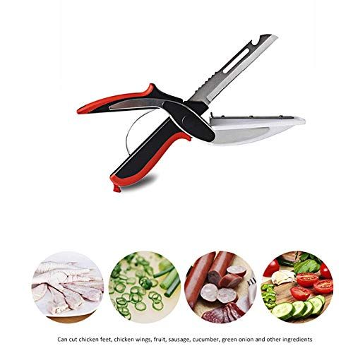  HeroStore Multipurpose Kitchen Smart Scissor Collapsible Universal Scissors Food Chopper Slicer Cutter Dicer for Vegetables Fruits Meat