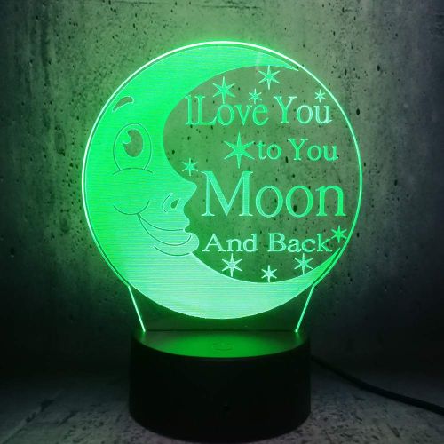  HeroStore Love You Word Moon 3D LED USB Lamp Atmosphere Mood 7 Colors Changing Night Light Lover Birthday Gift Home Decor Lava