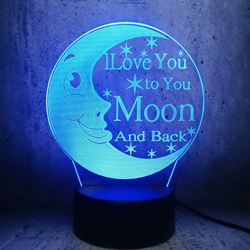  HeroStore Love You Word Moon 3D LED USB Lamp Atmosphere Mood 7 Colors Changing Night Light Lover Birthday Gift Home Decor Lava