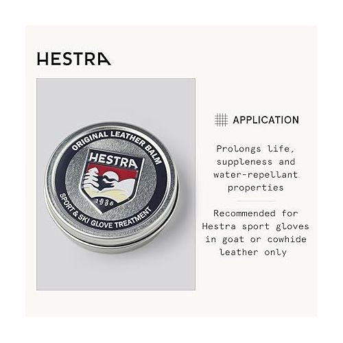  Hestra Glove & Mitt Leather Balm - All Natural Leather Conditioner to Protect Winter Gloves