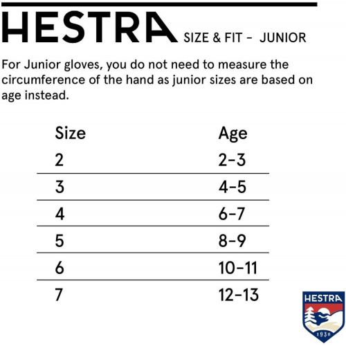  Hestra Ski Gloves for Kids: Youth All Mountain Waterproof C-Zone Winter Cold Weather Mittens