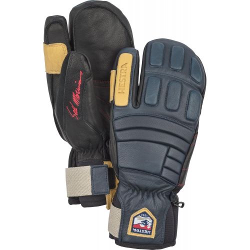 Hestra Waterproof Ski Gloves: Mens and Womens Pro Model Leather Winter 3-Finger Mitten