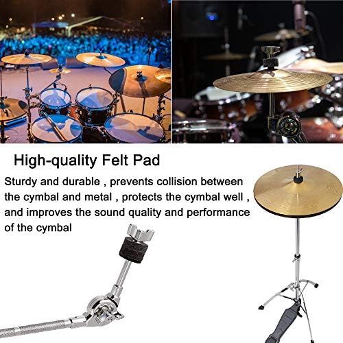  [아마존베스트]Heveer Cymbal Accessories Replacement Sleeves Cymbal Felt with Cymbal Washer and Wing Nuts Felt Hi Hat Cup Coupling Set for Drum 18 Pieces