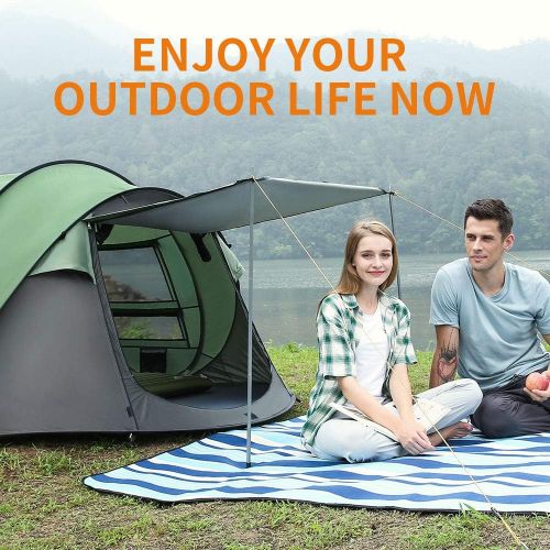 Hewolf 2/4 Person Pop Up Camping Tent,Instant Easy Setup,Waterproof,Automatic Family Tent for Camping,Hiking & Traveling