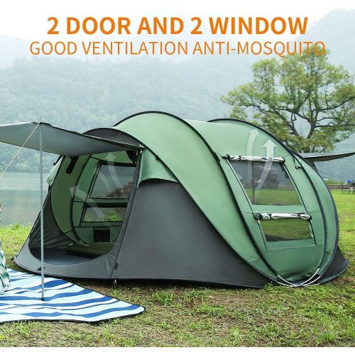  Hewolf 2/4 Person Pop Up Camping Tent,Instant Easy Setup,Waterproof,Automatic Family Tent for Camping,Hiking & Traveling