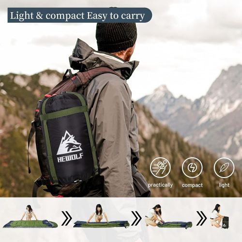  Hewolf Sleeping Bag 4 Season Warm & Cool Weather Waterproof Lightweight Compact Sleeping Bags for Adults and Kids,Hiking Backpacking Camping