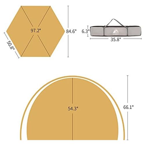  Hewolf Waterproof Instant Camping Tent - 2-3 Person Easy Quick Setup Dome Family Tents for Camping,Double Layer Flysheet Can be Used as Pop up Sun Shade