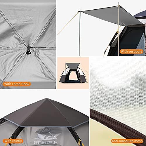  Hewolf Waterproof Instant Camping Tent - 2-3 Person Easy Quick Setup Dome Family Tents for Camping,Double Layer Flysheet Can be Used as Pop up Sun Shade