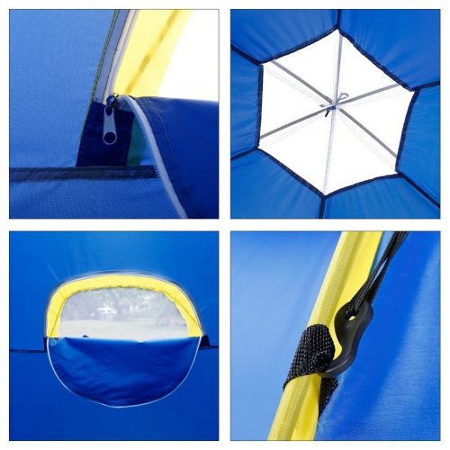  Hexagonal Waterproof Outdoor Camping Pop up Tent - Blue