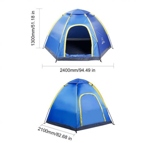  Hexagonal Waterproof Outdoor Camping Pop up Tent - Blue