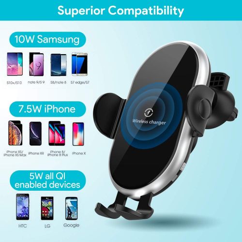  [아마존 핫딜] Wireless Car Charger, Hexdeer 10W/7.5W Qi Fast Charging Auto Clamping Car Wireless Charger Mount with QC 3.0 Fast Charger, Dashboard Windshield Air Vent Phone Holder for Smartphone